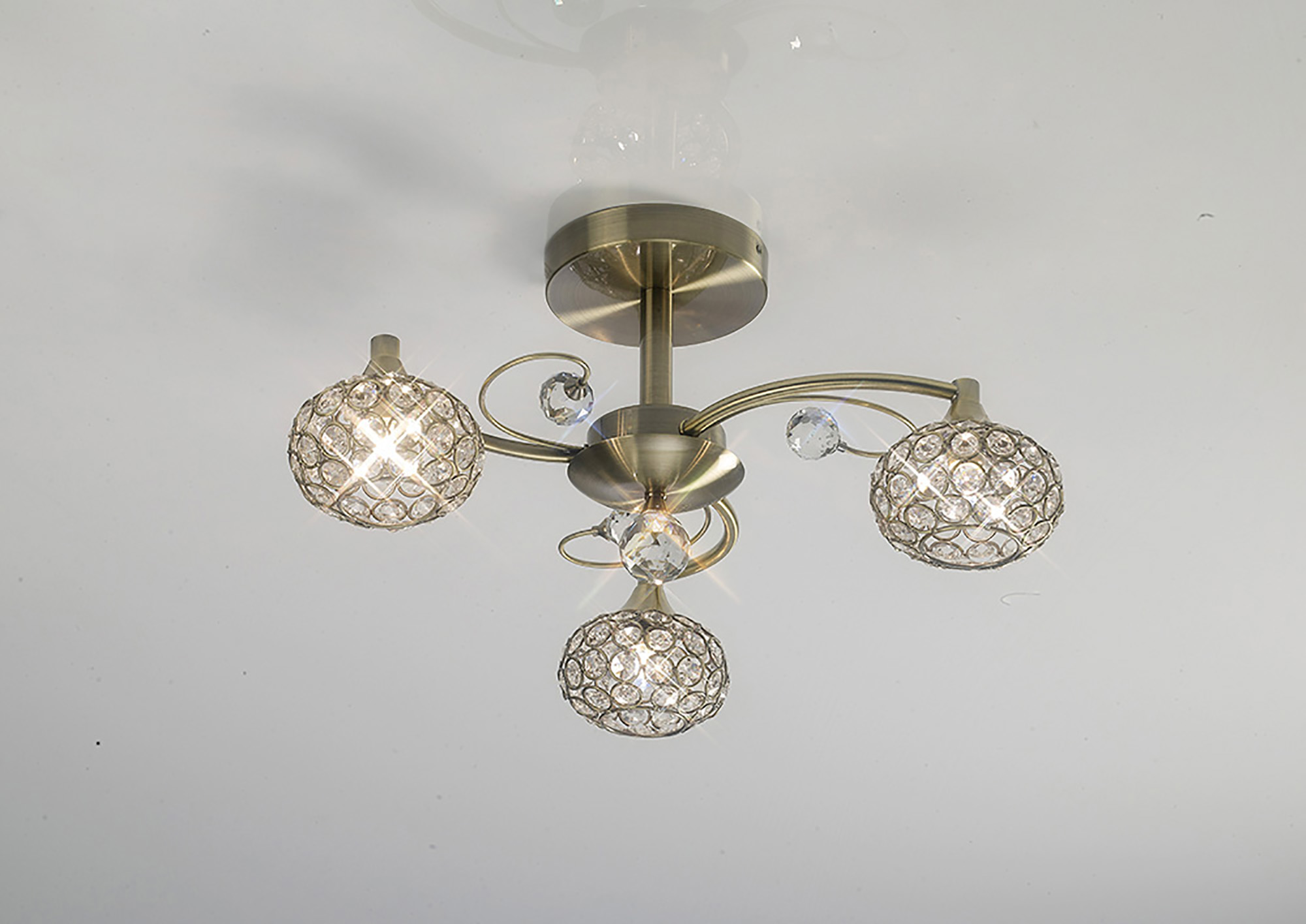 Cara Antique Brass Crystal Ceiling Lights Diyas Flush Crystal Fittings Cara Antique Brass Crystal Ceiling Lights Diyas Flush Crystal Fittings